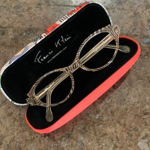 Francis Klein Rounded Cateye Zebra Glasses Frames